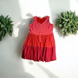 Indigo Rose Oversized Red and Pink Women’s Cottage Core Tunic Romantic Pre-love